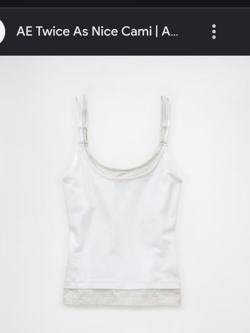 NWT AE Twice as Nice Camie White/Grey XL